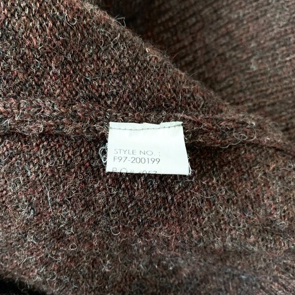 Vintage 90s Ivy Wool Zip Up Cardigan Sweater Brown Cottagecore Coastal Grandma - Picture 6 of 11
